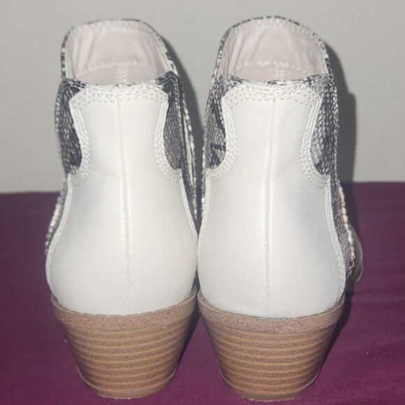 Fergalicious White Snakeskin Ankle Boots - Picture 5 of 8